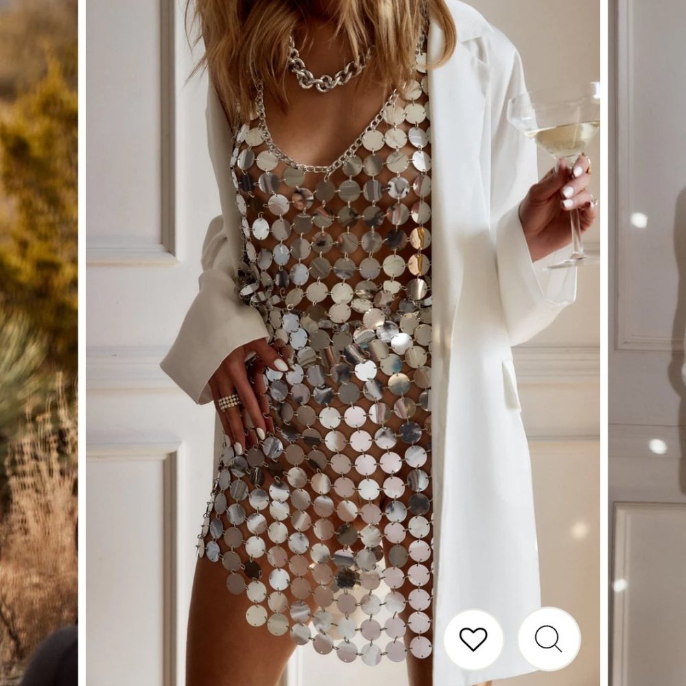 Diana disco dress silver